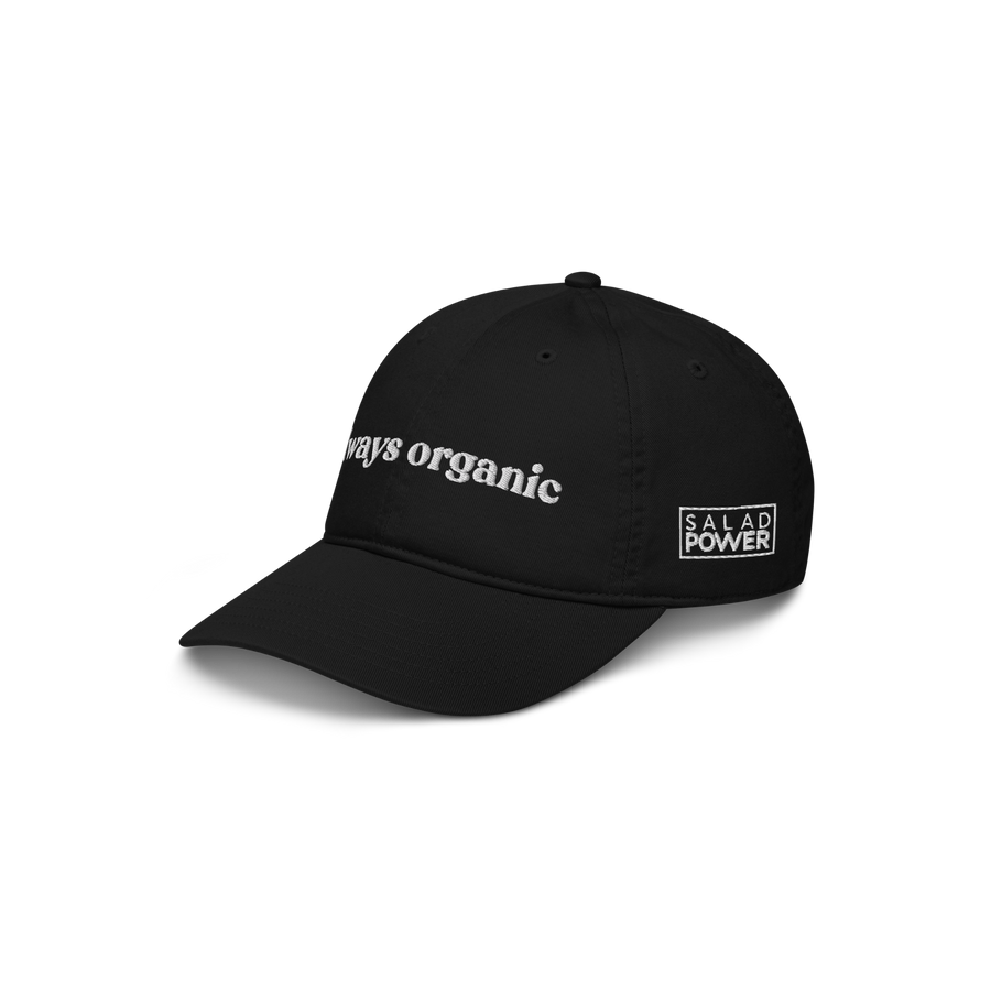 Black SaladPower cap, angled view