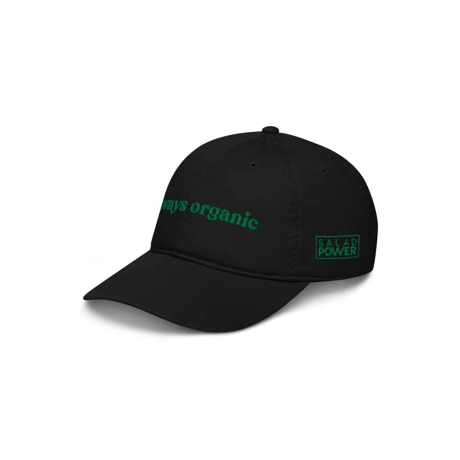 Black SaladPower cap, angled view
