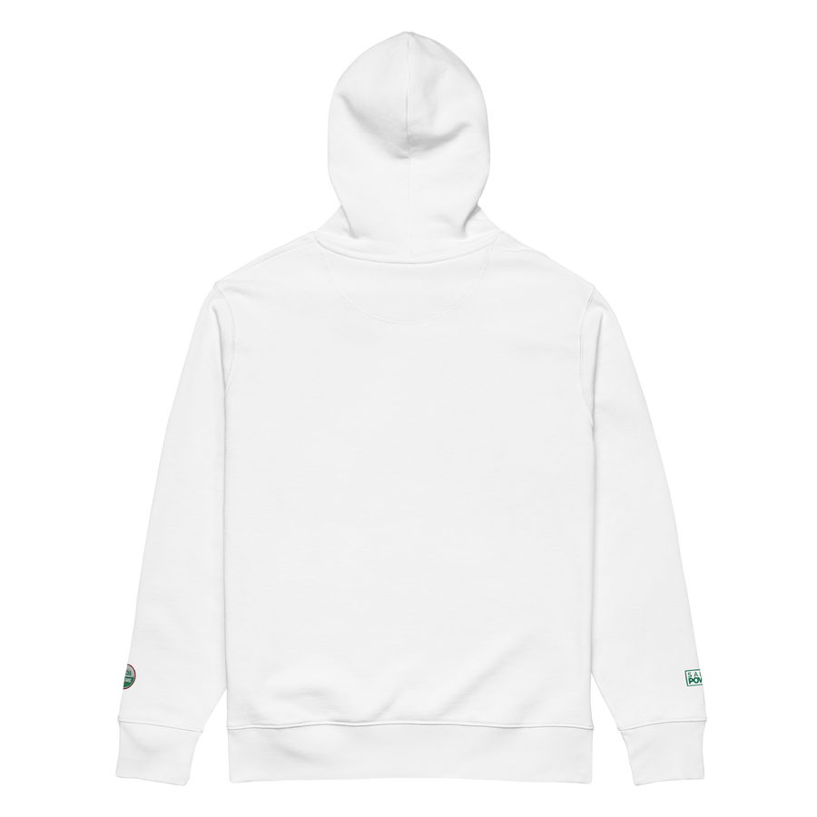 White SaladPower hoodie, back view